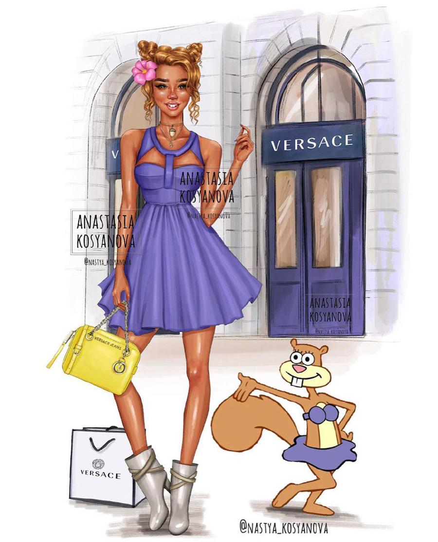 Sandy |: Fashion Illustrator hace que los personajes de dibujos animados sean elegantes y modernos 