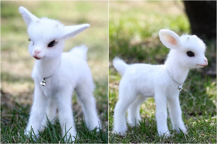 Cabrito |: Animales de fieltro súper realistas y extra lindos del artista ruso. bayas de cerebro