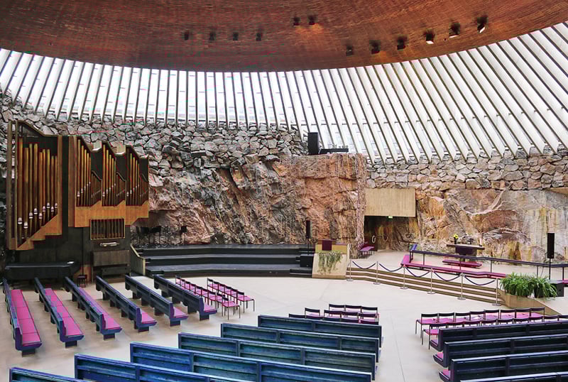 Iglesia Temppeliaukio, Helsinki |: 17 iglesias rupestres increíblemente hermosas en todo el mundo | bayas de cerebro
