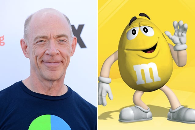 JK Simmons - The Yellow M&M | 21 personas famosas que expresaron tus personajes de dibujos animados favoritos | Bayas cerebrales